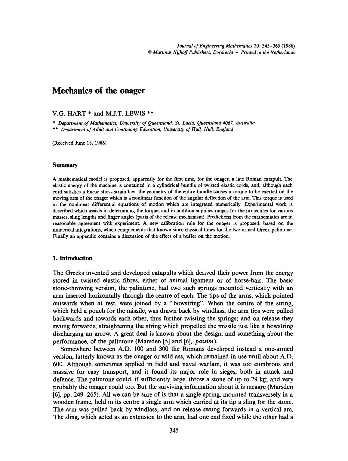 Mechanics of the onager by Unknown