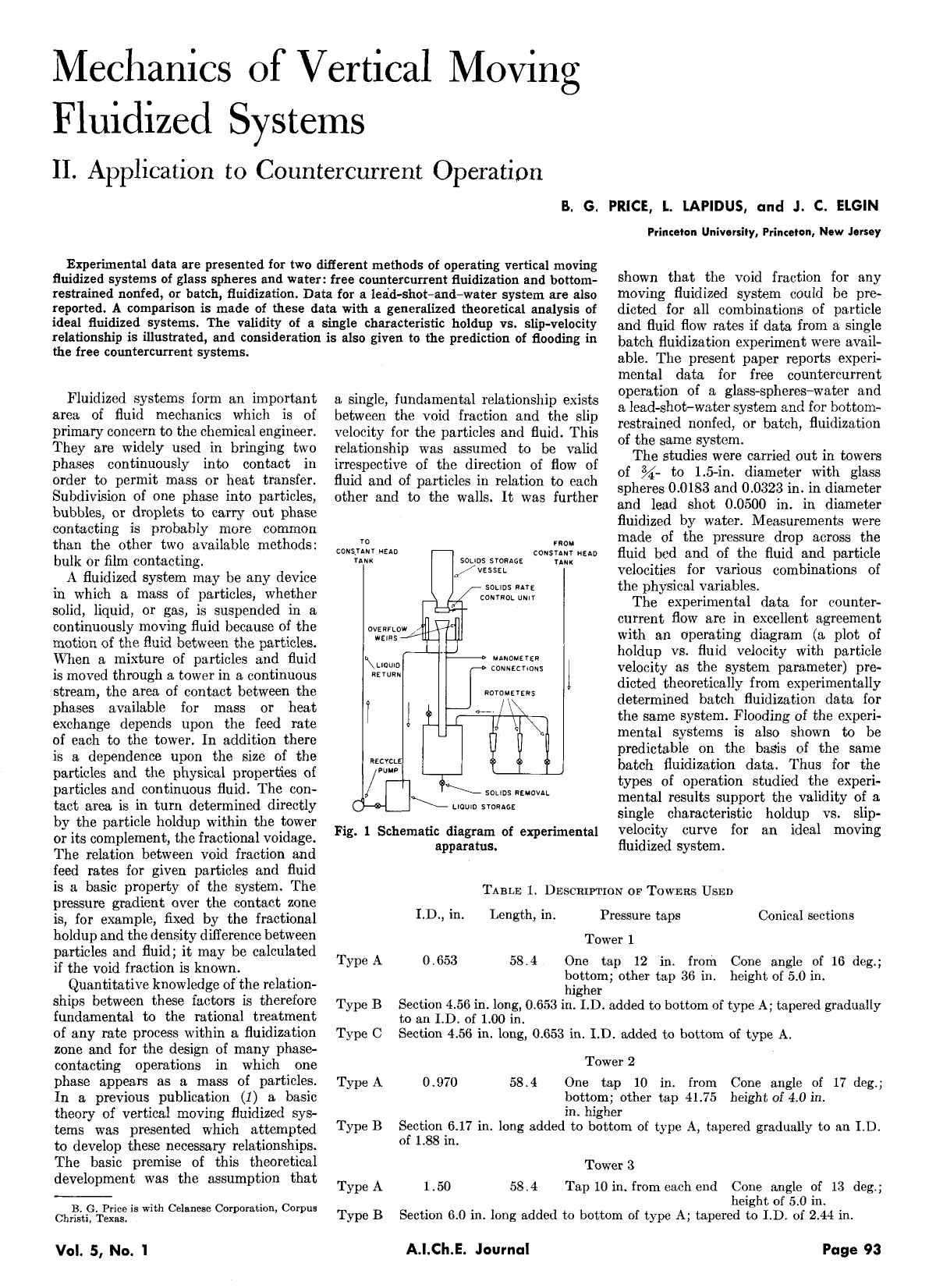 Mechanics of vertical moving fluidized systems: II. Application to countercurrent operation by Unknown