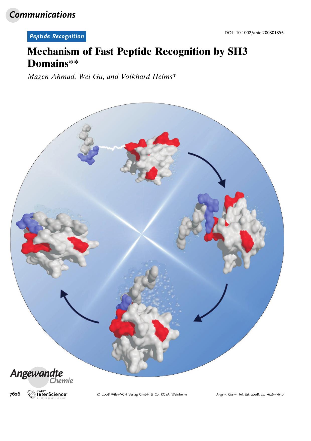 Mechanism of Fast Peptide Recognition by SH3 Domains by Unknown