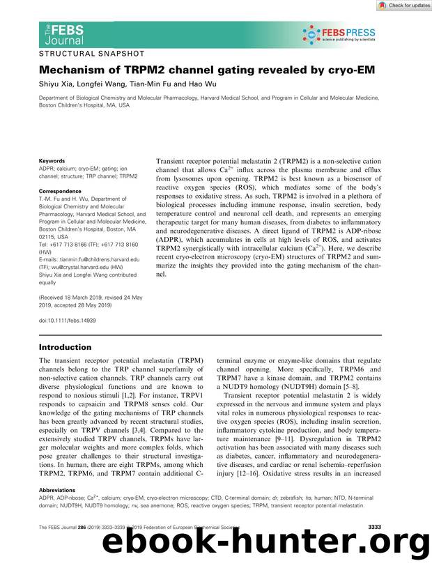 Mechanism of TRPM2 channel gating revealed by cryoâEM by Unknown