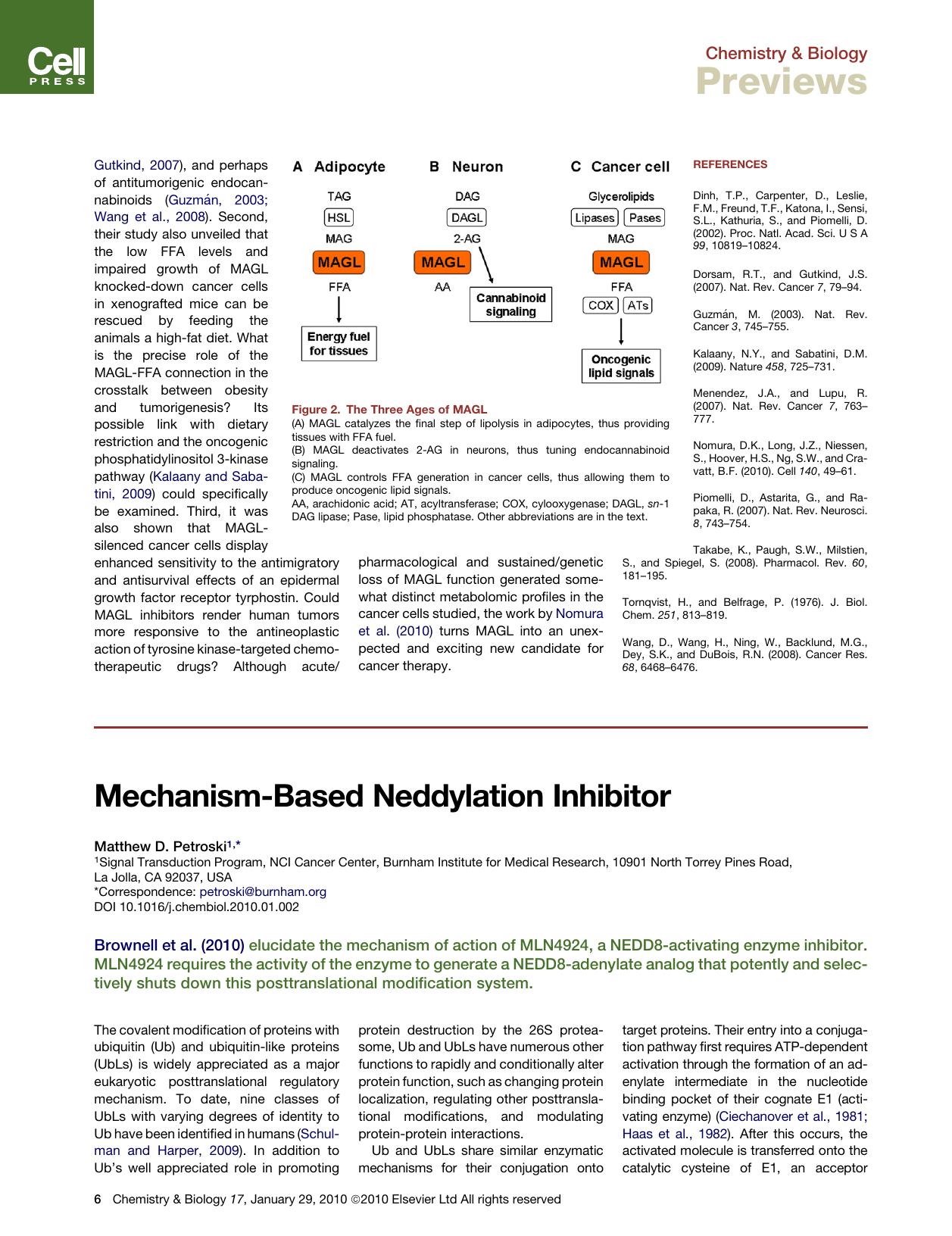 Mechanism-Based Neddylation Inhibitor by Matthew D. Petroski