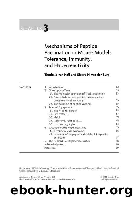 Mechanisms of Peptide Vaccination in Mouse Models by Thorbald van Hall & Sjoerd H. van der Burg
