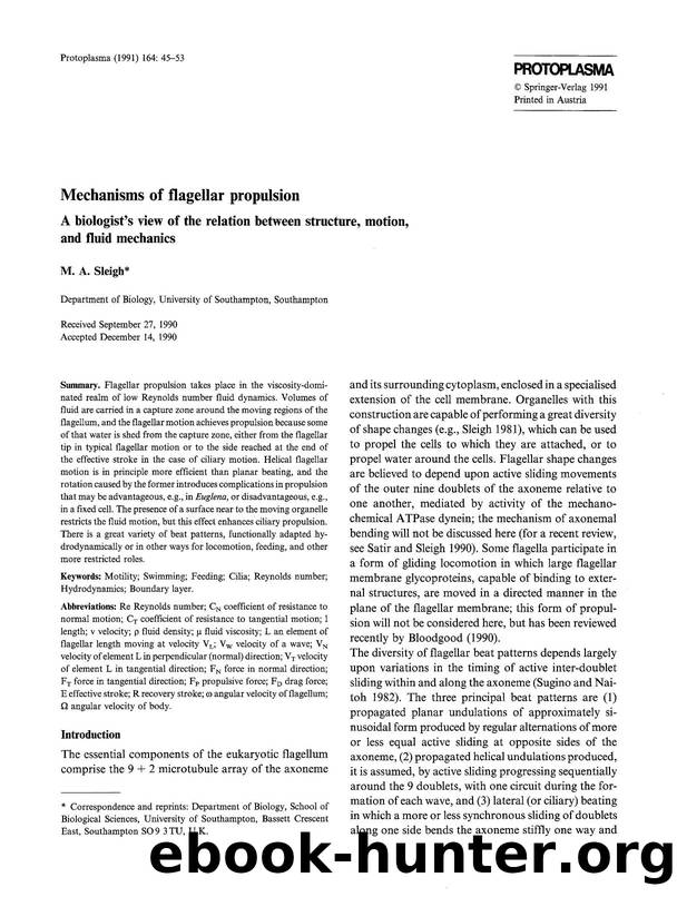 Mechanisms of flagellar propulsion by Unknown