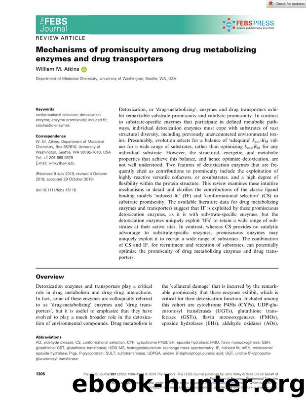 Mechanisms of promiscuity among drug metabolizing enzymes and drug transporters by Unknown