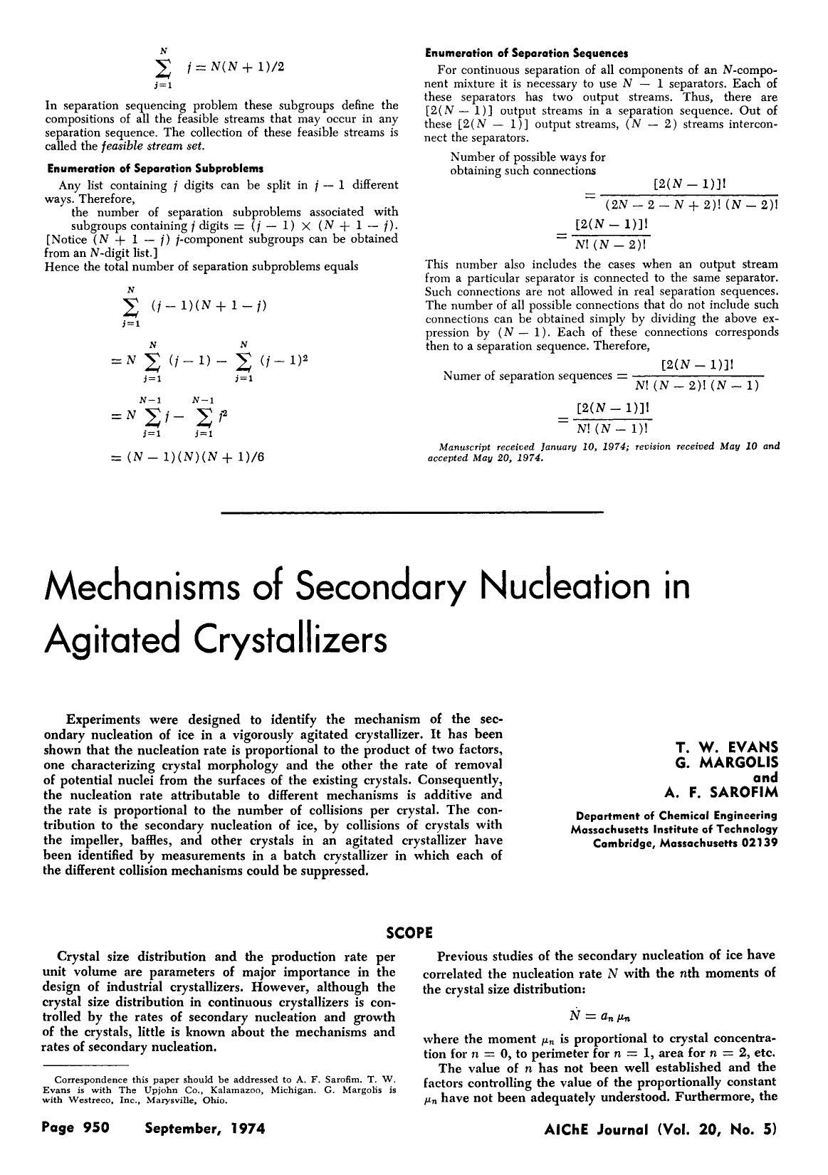 Mechanisms of secondary nucleation in agitated crystallizers by Unknown