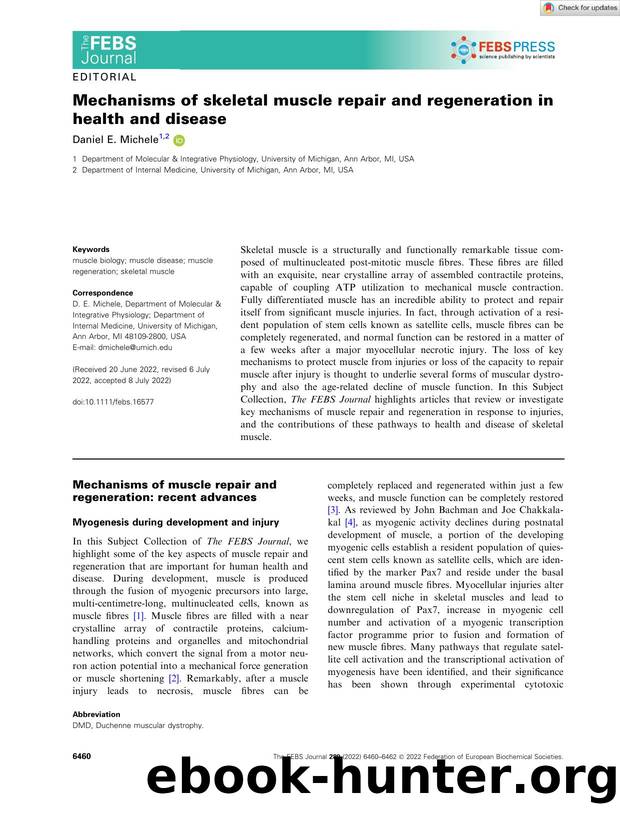Mechanisms of skeletal muscle repair and regeneration in health and disease by Unknown