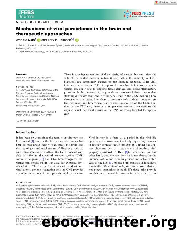 Mechanisms of viral persistence in the brain and therapeutic approaches by Unknown
