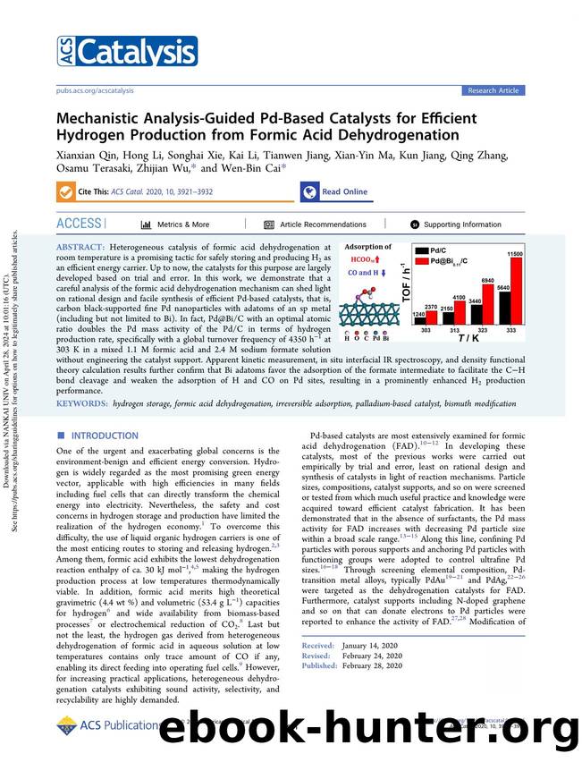 Mechanistic Analysis-Guided Pd-Based Catalysts for Efficient Hydrogen Production from Formic Acid Dehydrogenation by unknow