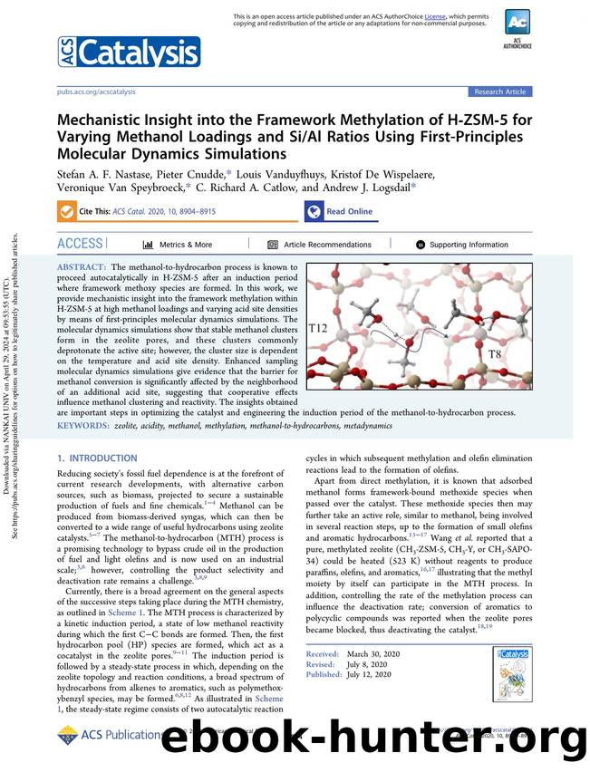 Mechanistic Insight into the Framework Methylation of H-ZSM-5 for Varying Methanol Loadings and SiAl Ratios Using First-Principles Molecular Dynamics Simulations by unknow