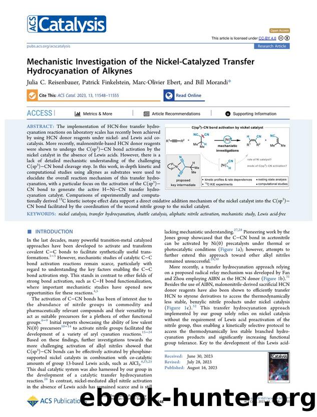 Mechanistic Investigation of the Nickel-Catalyzed Transfer Hydrocyanation of Alkynes by Julia C. Reisenbauer Patrick Finkelstein Marc-Olivier Ebert and Bill Morandi
