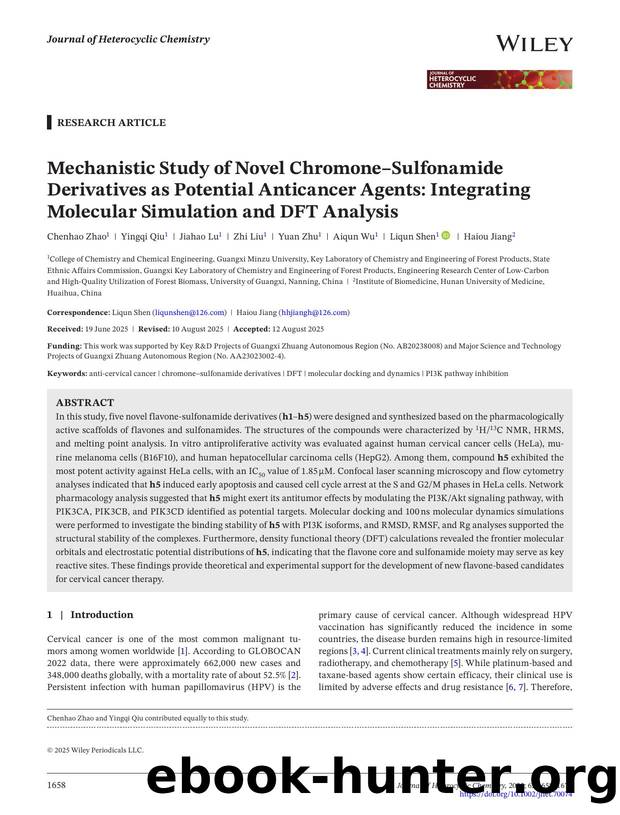 Mechanistic Study of Novel Chromone-Sulfonamide Derivatives as Potential Anticancer Agents: Integrating Molecular Simulation, and DFT Analysis by Unknown