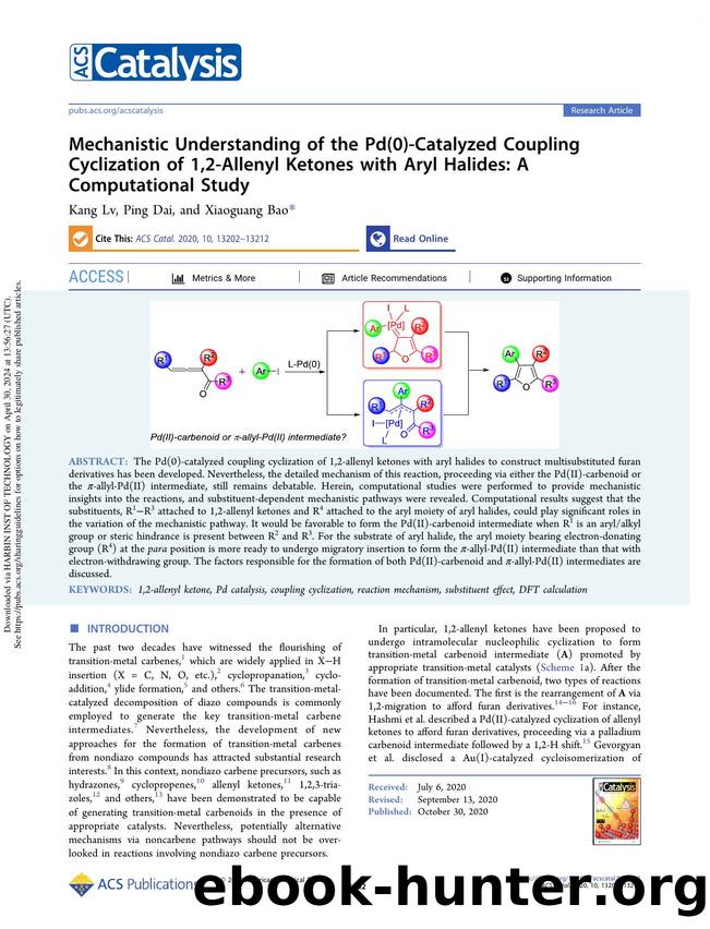 Mechanistic Understanding of the Pd(0)-Catalyzed Coupling Cyclization of 1,2-Allenyl Ketones with Aryl Halides: A Computational Study by Kang Lv Ping Dai & Xiaoguang Bao