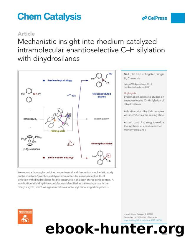 Mechanistic insight into rhodium-catalyzed intramolecular enantioselective C-H silylation with dihydrosilanes by Na Li & Jie Ke & Li-Qing Ren & Yingzi Li & Chuan He