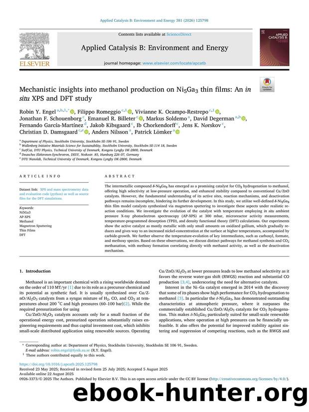 Mechanistic insights into methanol production on Ni5Ga3 thin films: An in situ XPS and DFT study by unknow