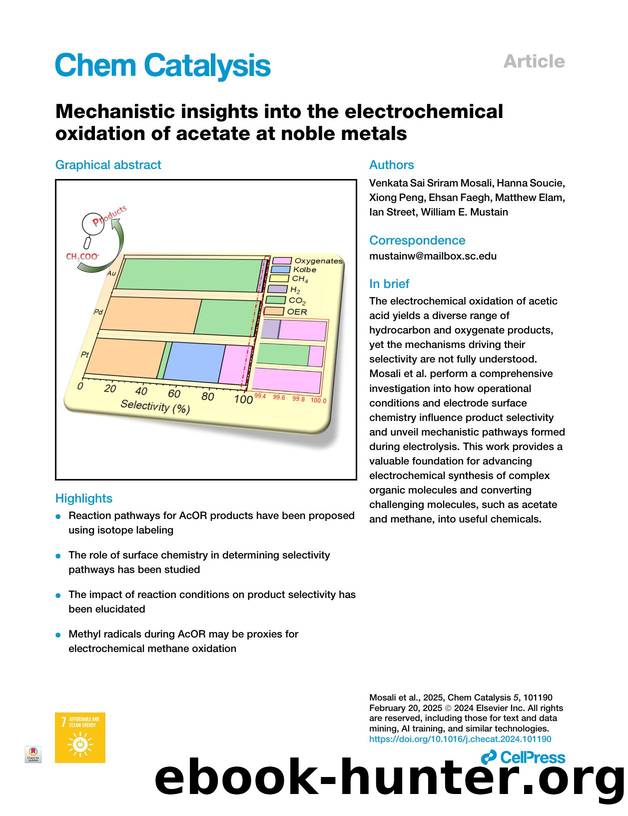 Mechanistic insights into the electrochemical oxidation of acetate at noble metals by unknow
