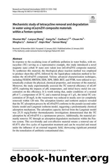 Mechanistic study of tetracycline removal and degradation in water using nCo@nZVI composite materials within a Fenton system by unknow