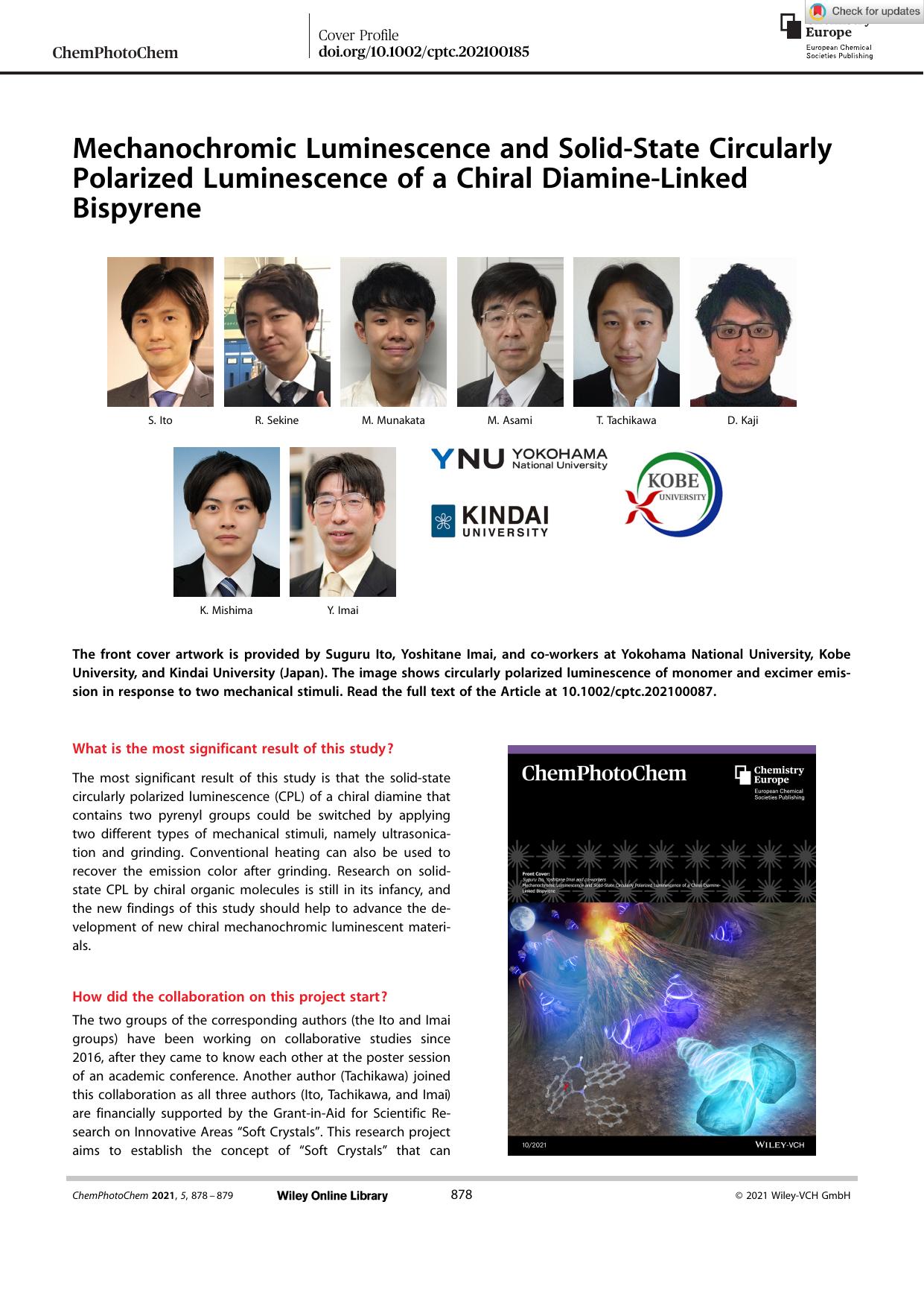 Mechanochromic Luminescence and SolidâState Circularly Polarized Luminescence of a Chiral DiamineâLinked Bispyrene by Unknown