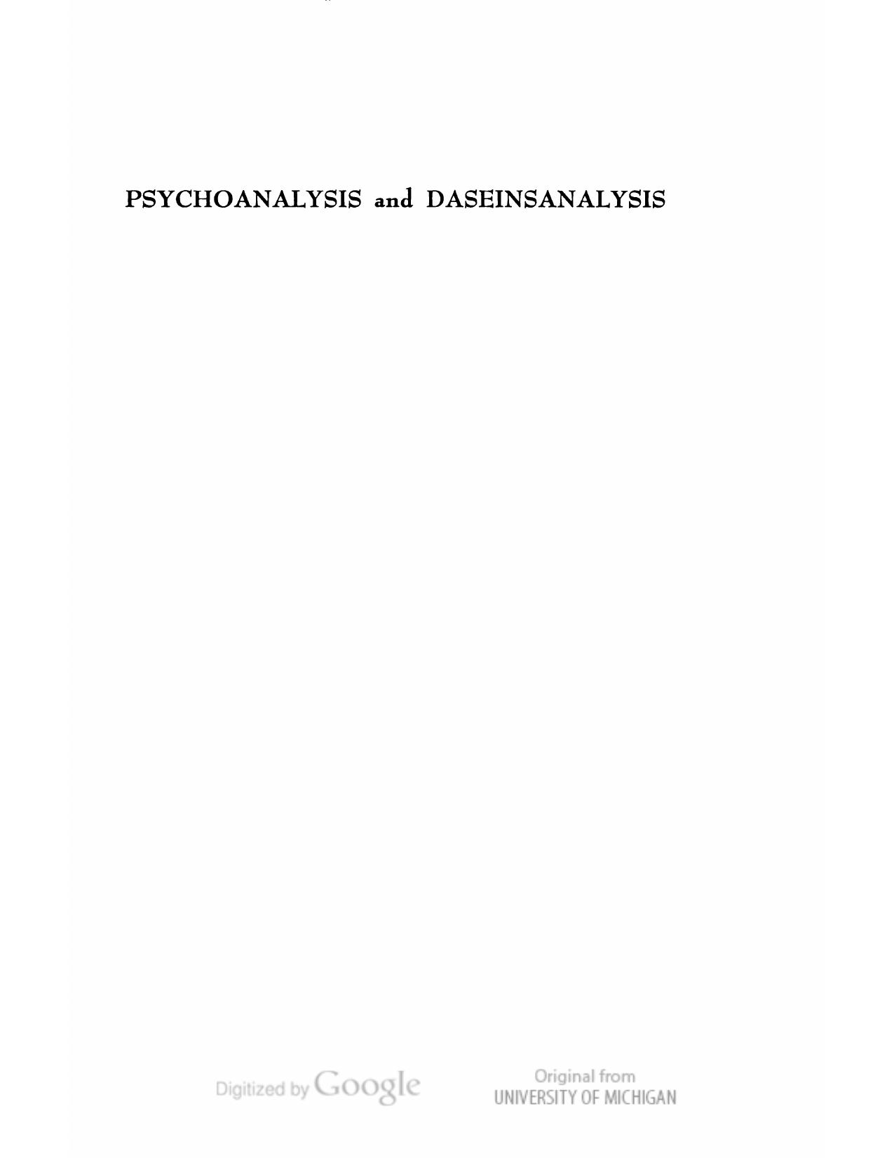 Medard Boss-Psychoanalysis and Daseinsanalysis (Psychoanalysis examined and re-examined) (1982) by Boss Medard 1903-