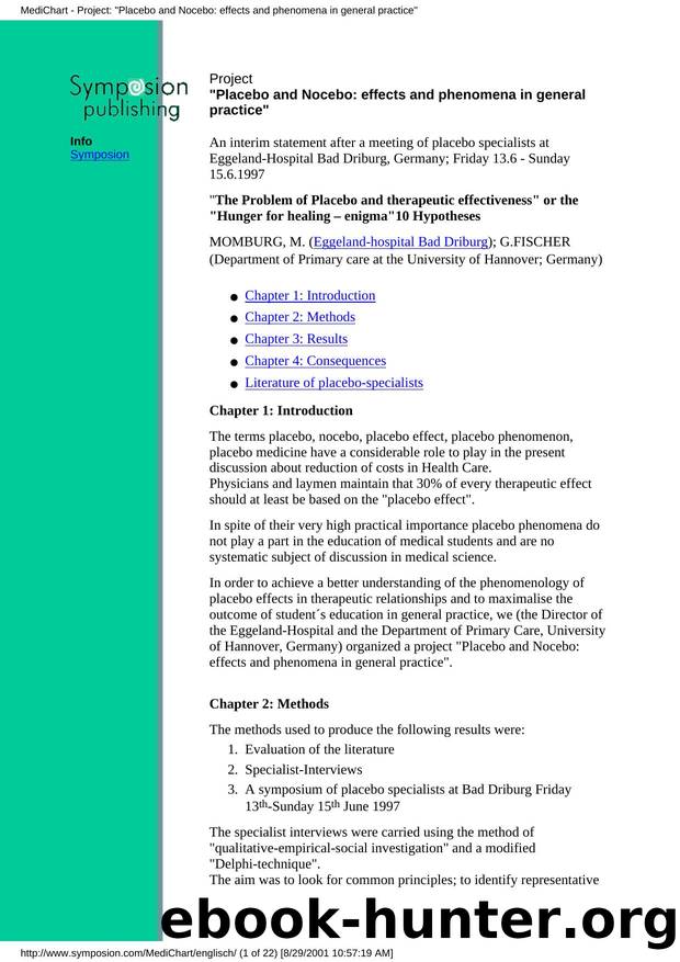 MediChart - Project: "Placebo and Nocebo: effects and phenomena in general practice by Unknown