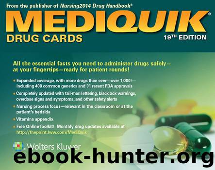MediQuik® Drug Cards, 19e by Vitale Carla