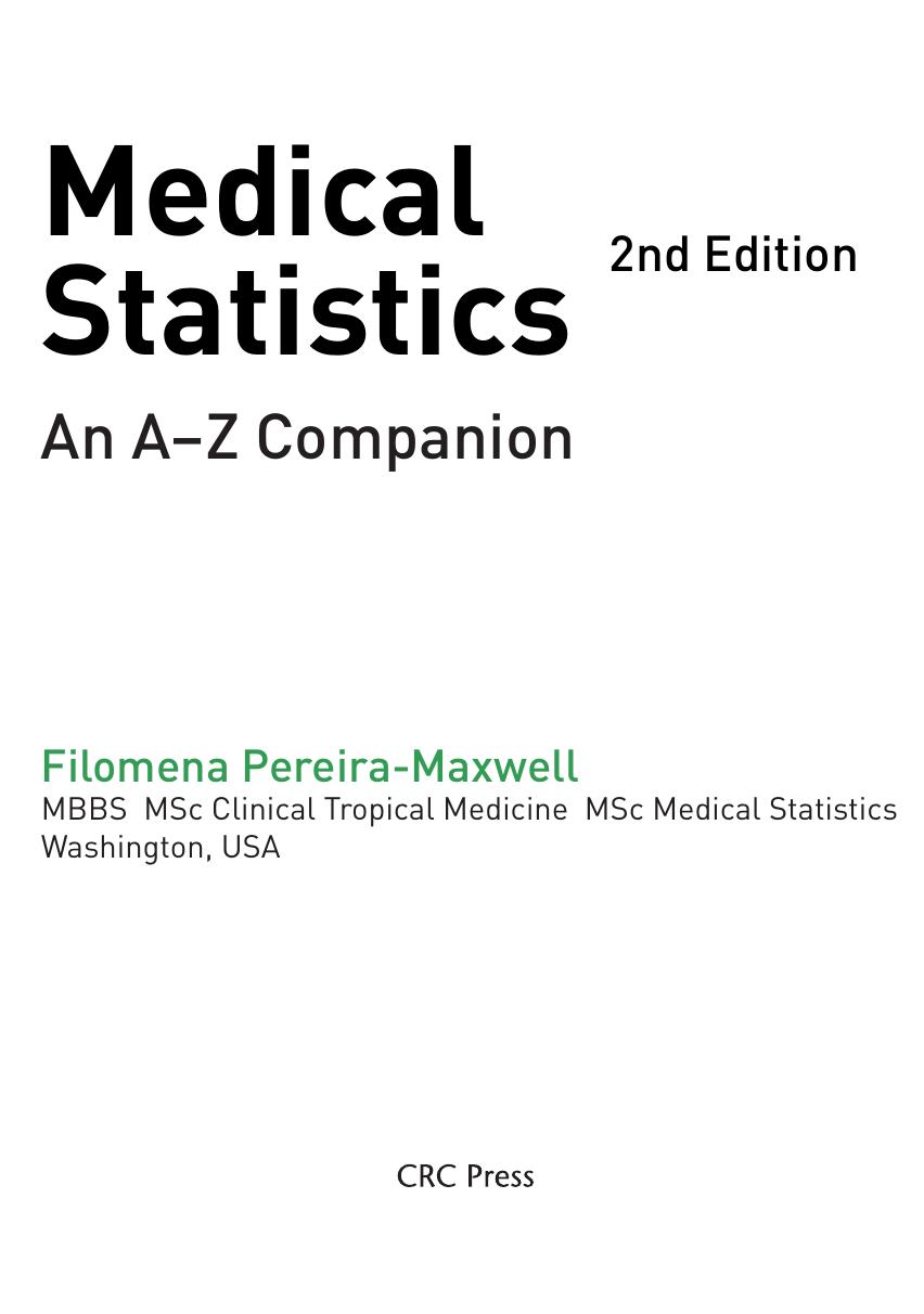 Medical Statistics. An A-Z Companion by Filomena Pereira-Maxwell