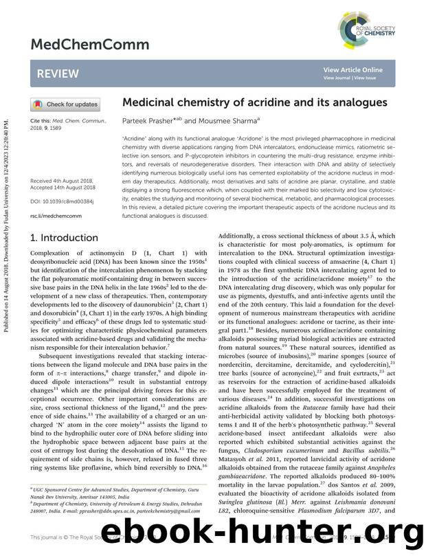 Medicinal chemistry of acridine and its analogues by Parteek Prasher & Mousmee Sharma