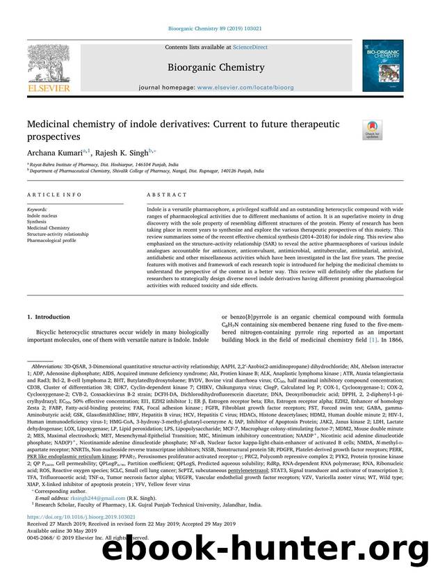 Medicinal chemistry of indole derivatives_ Current to future therapeutic prospectives by Archana Kumari & Rajesh K. Singh