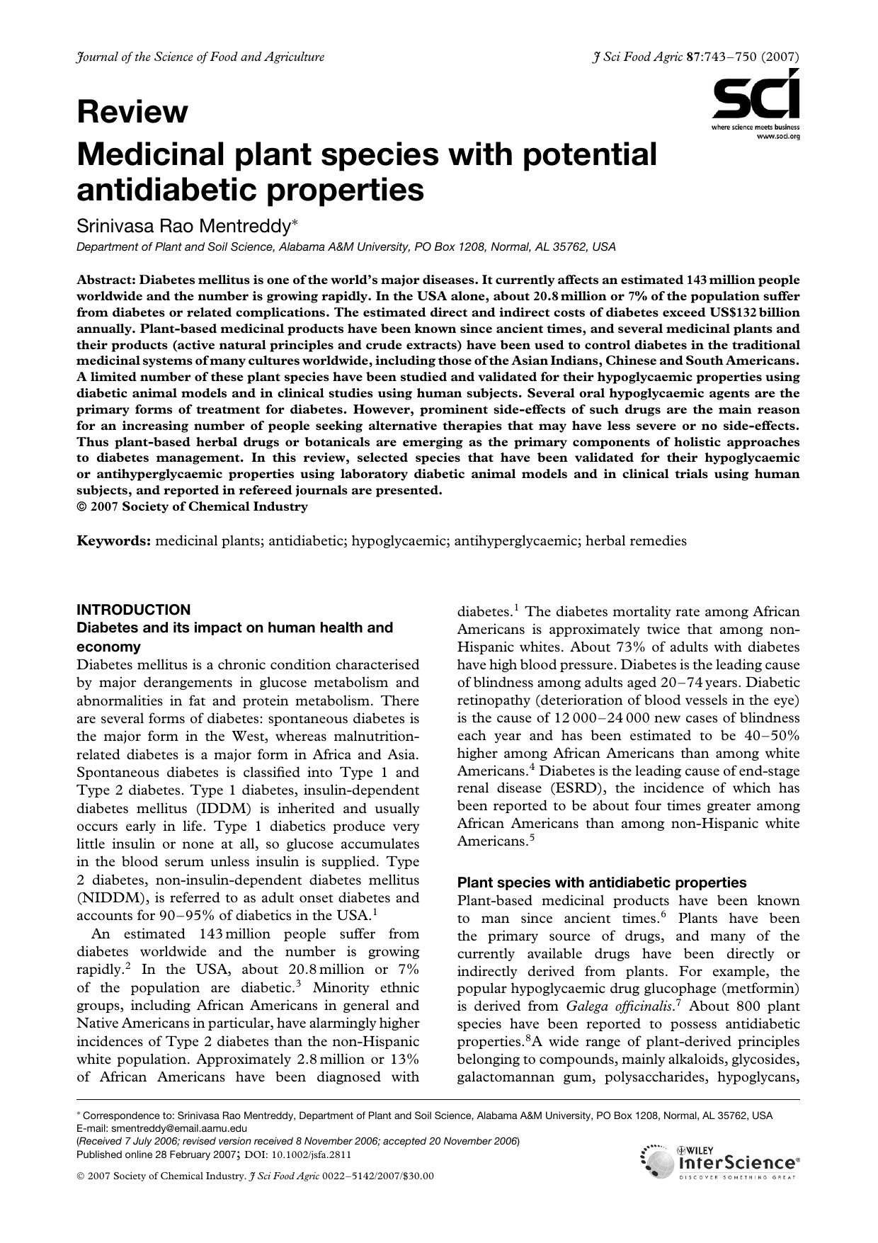 Medicinal plant species with potential antidiabetic properties by Unknown