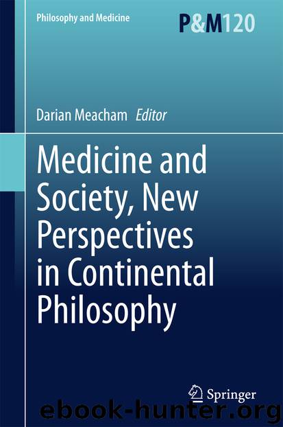 Medicine and Society, New Perspectives in Continental Philosophy by Darian Meacham