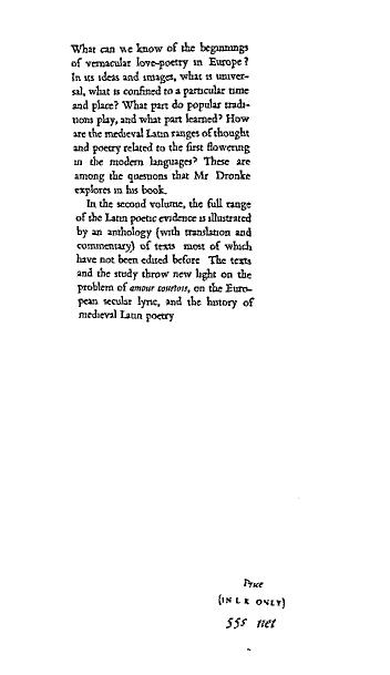 Medieval Latin and the rise of European love-lyric by Peter Dronke