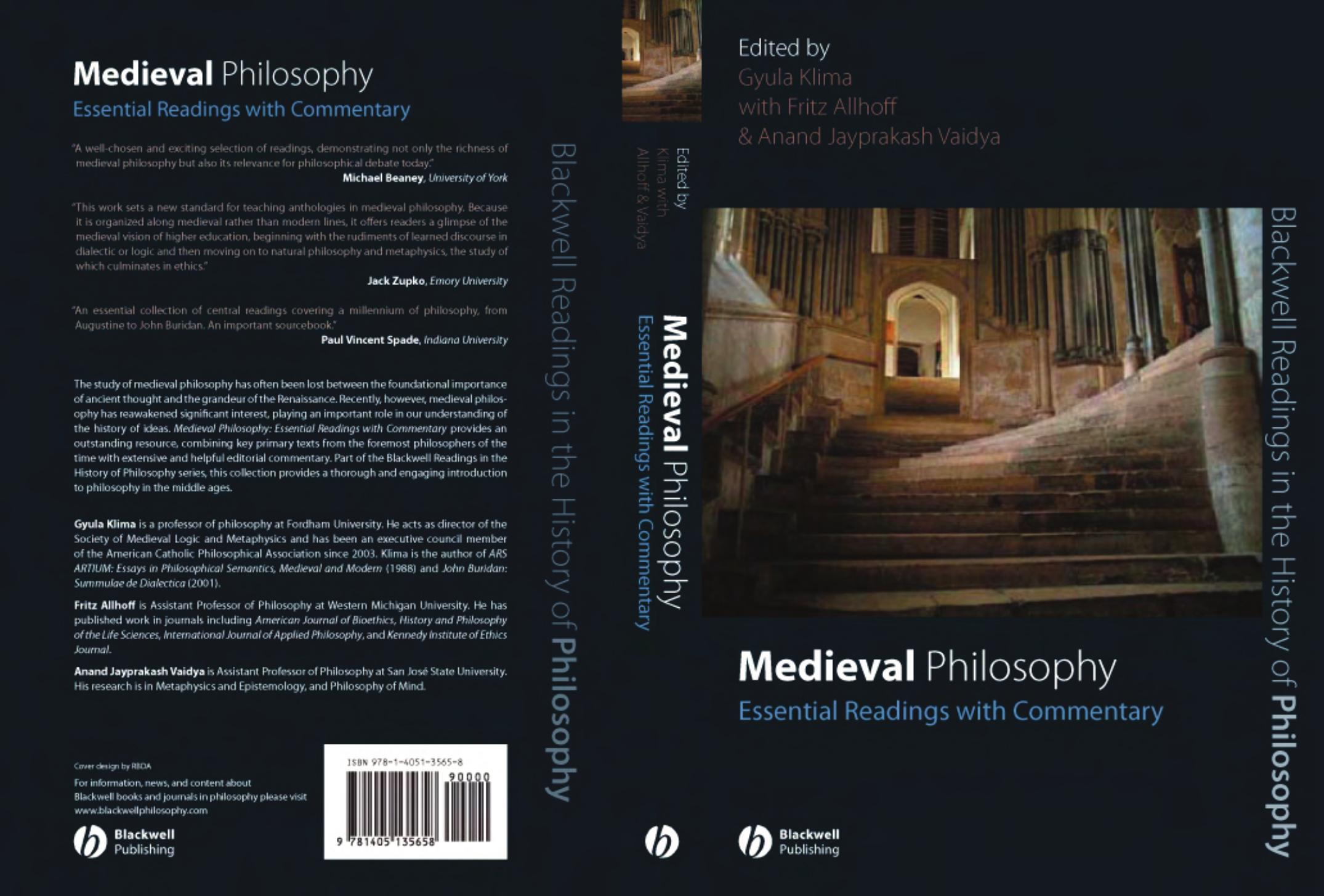 Medieval Philosophy: Essential Readings with Commentary (Blackwell Readings in the History of Philosophy) by Gyula Klima