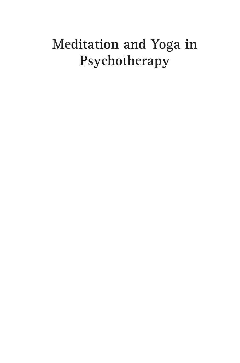 Meditation and Yoga in Psychotherapy by 4<8=8AB@0B>@