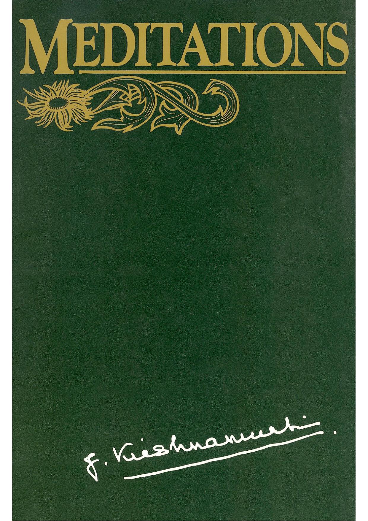 Meditations by Krishnamurti