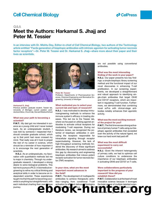 Meet the Authors: Harkamal S. Jhajj and Peter M. Tessier by Harkamal S. Jhajj & Peter M. Tessier