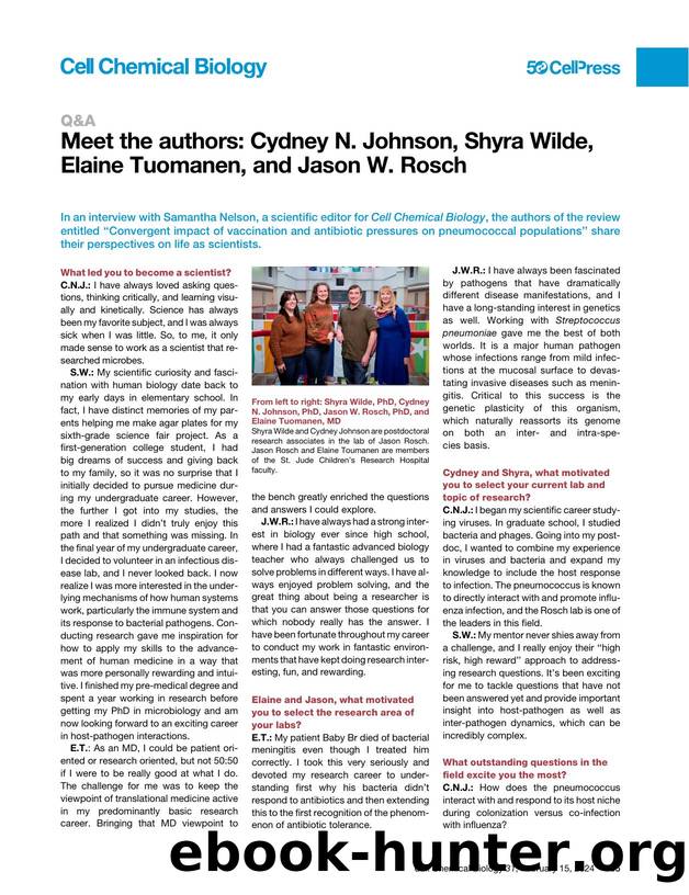 Meet the authors: Cydney N. Johnson, Shyra Wilde, Elaine Tuomanen, and Jason W. Rosch by Cydney N. Johnson & Shyra Wilde & Elaine Tuomanen & Jason W. Rosch