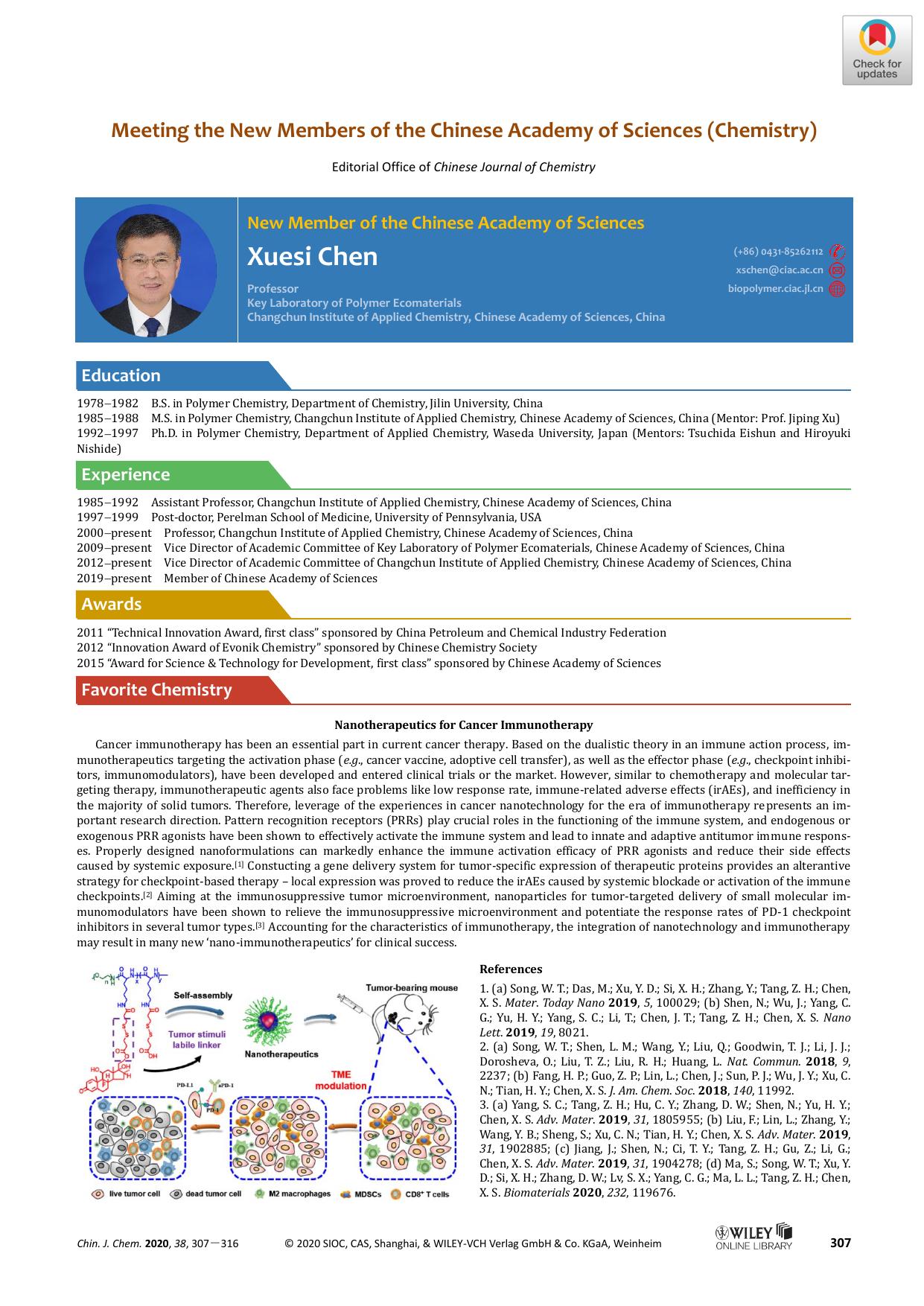 Meeting the New Members of the Chinese Academy of Sciences (Chemistry) by USER