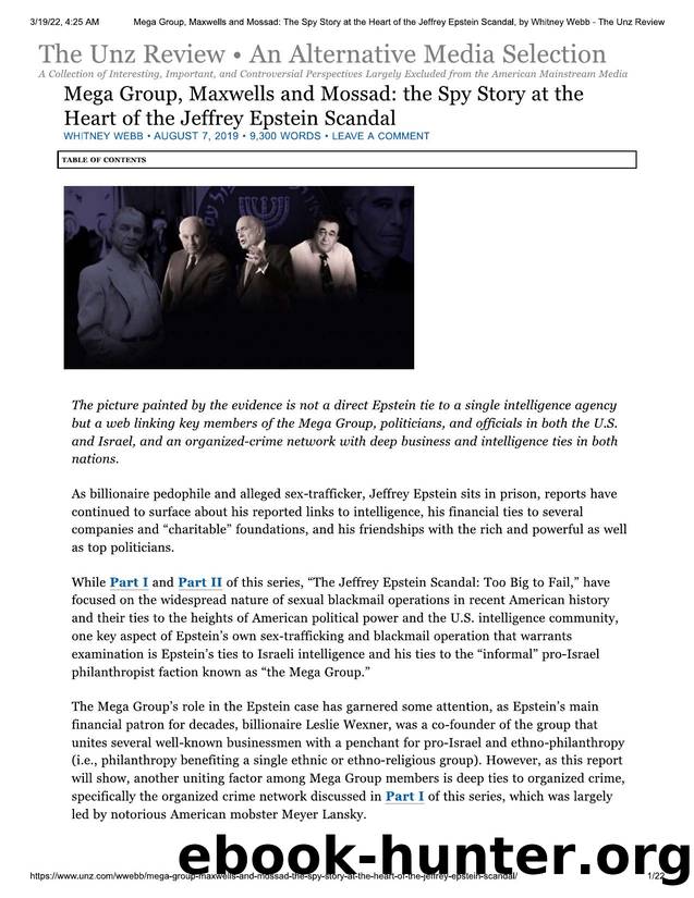 Mega Group, Maxwells and Mossad_ The Sp...ndal, by Whitney Webb - The Unz Review by Admin