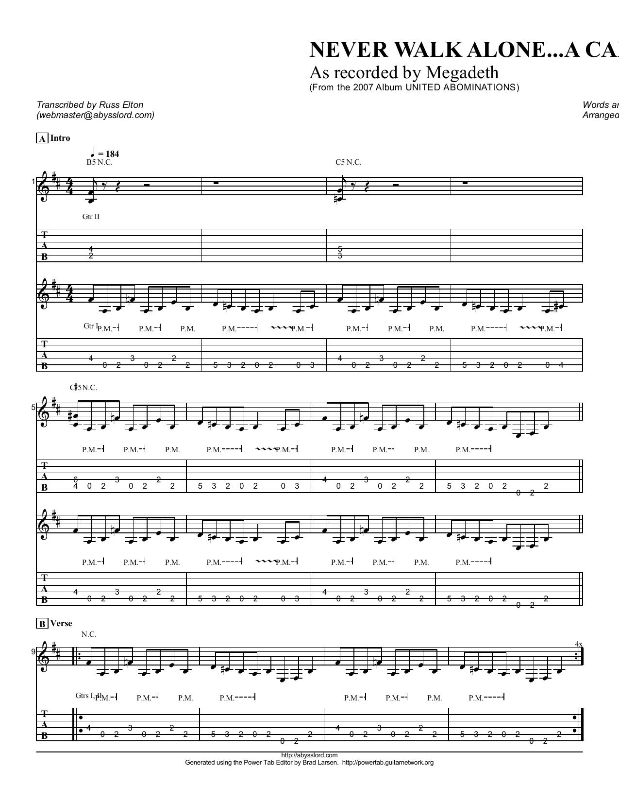 Megadeth - Never Walk Alone A C by princess