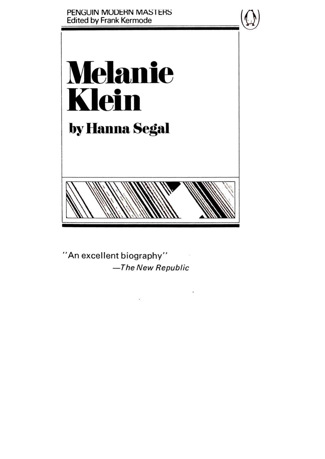 Melanie Klein (Penguin modern masters) by Hanna Segal