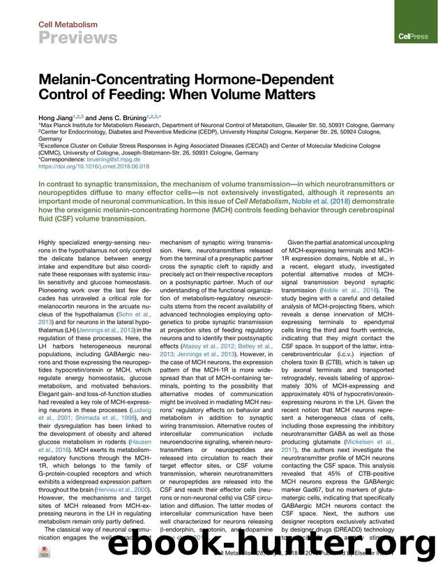 Melanin-Concentrating Hormone-Dependent Control of Feeding: When Volume Matters by Hong Jiang & Jens C. Brüning