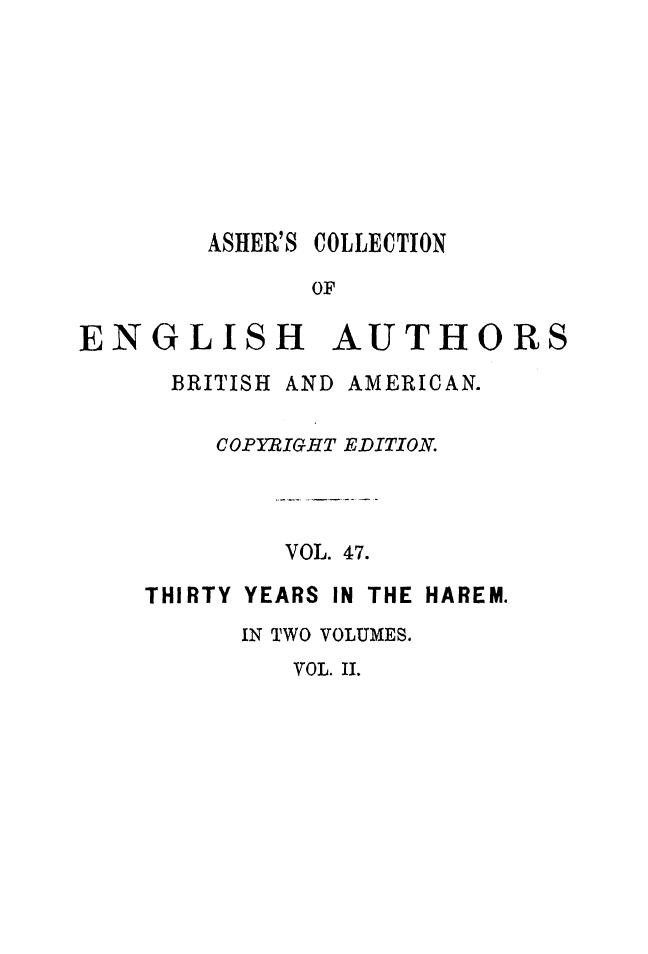 Melek-hanum - Thirty years in the harem . vol. 2 by 1872