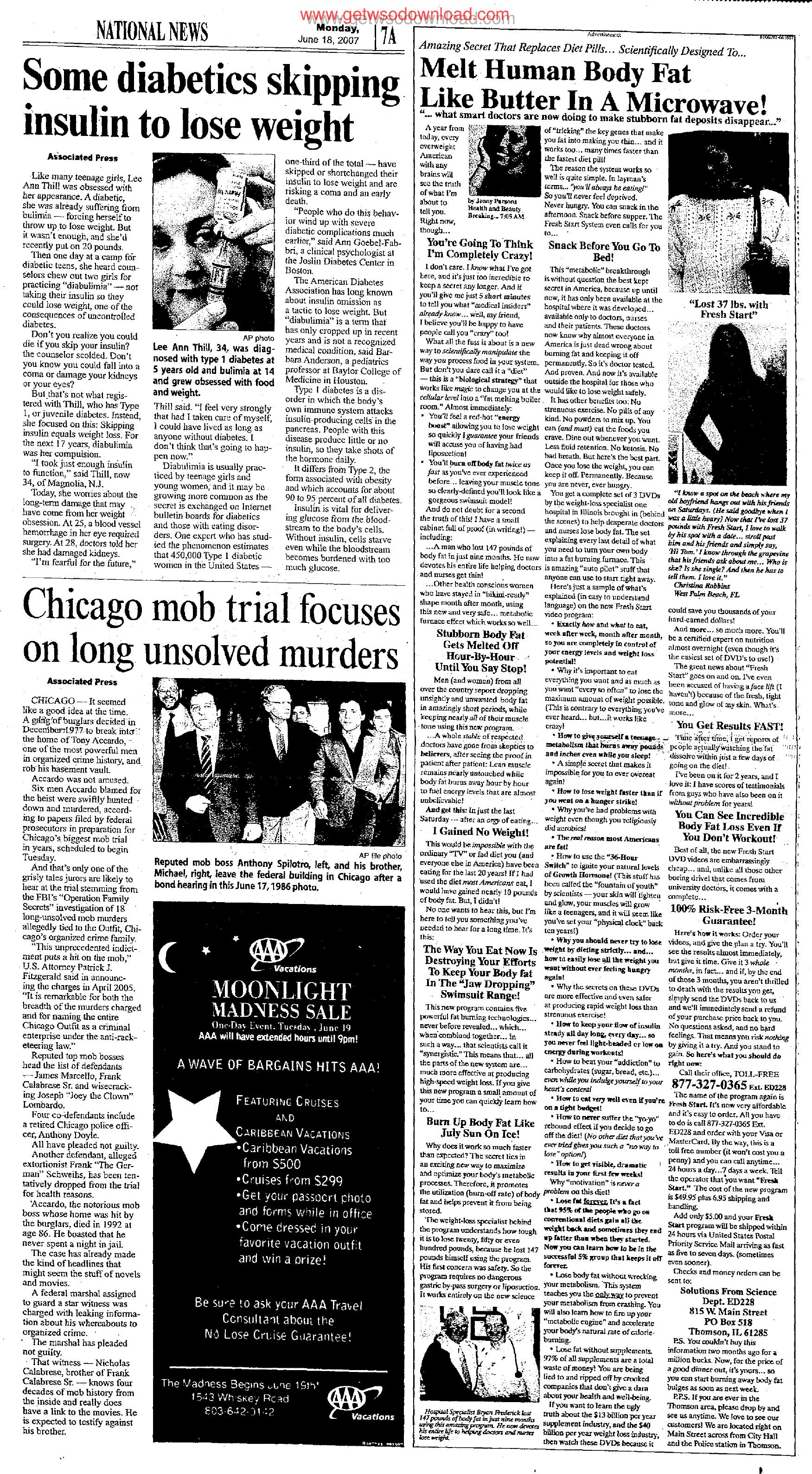 Melt Human Body Fat Like Butter in a Microwave by Copyright 2007 Heritage Microfilm Inc. and Newspaperarchive.com