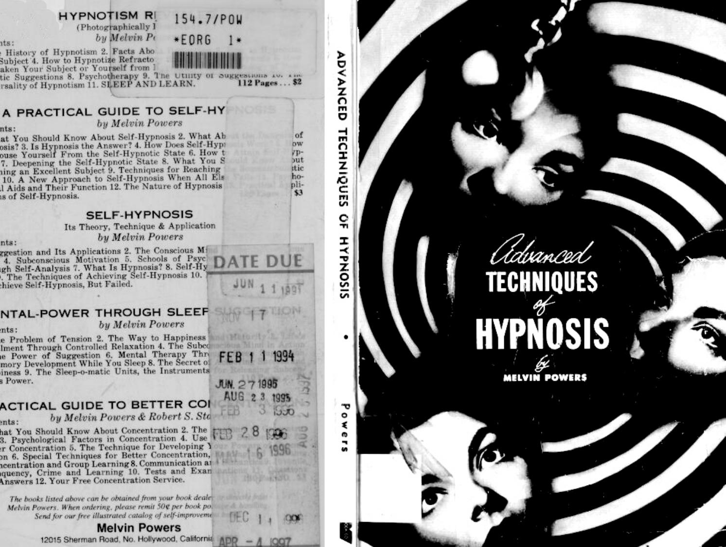 Melvin Powers by Advanced Techniques Of Hypnosis (From 1953)