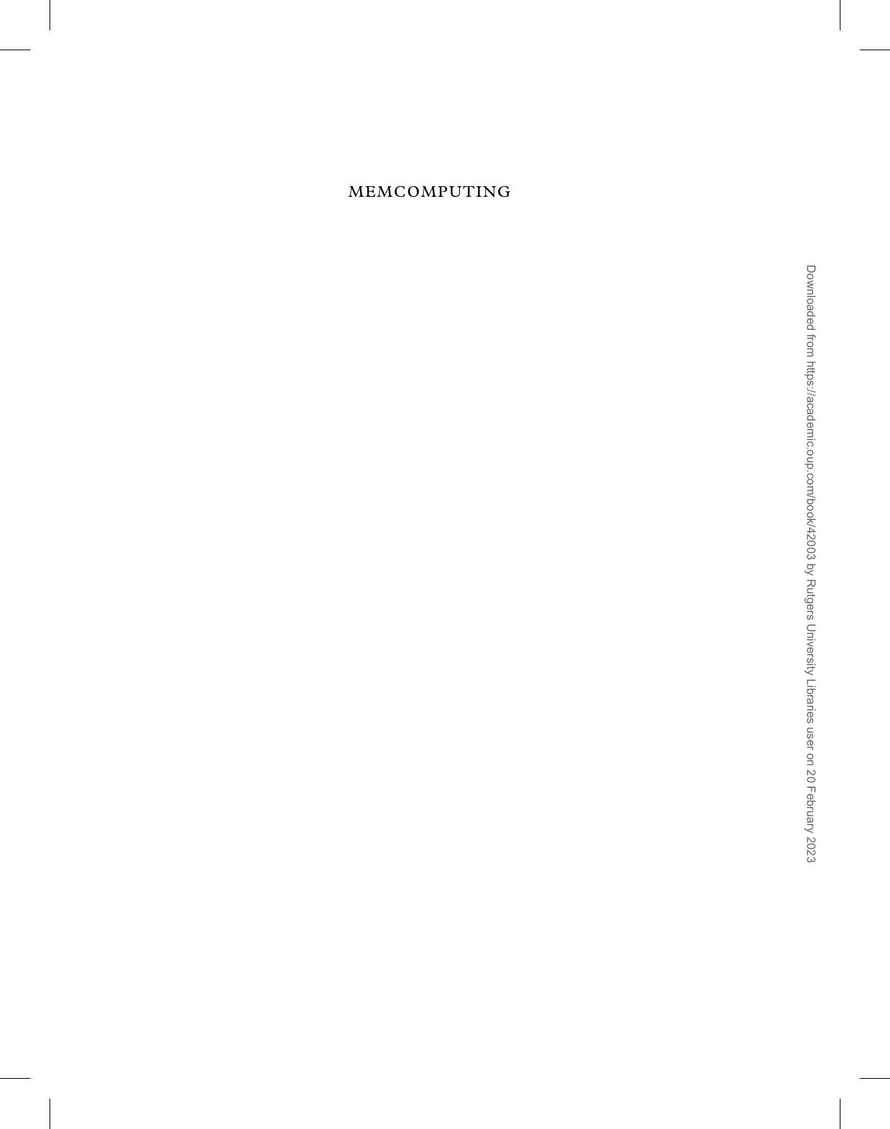 MemComputing: Fundamentals and Applications by Massimiliano Di Ventra