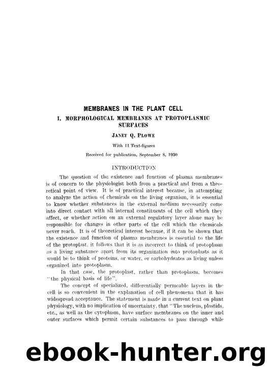 Membranes in the plant cell by Unknown
