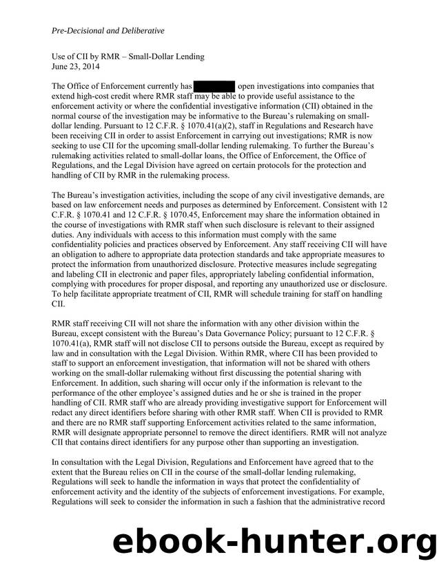 Memo on the Use of CII - Small-Dollar Lending SA.pdf by Blume Eleanor (CFPB)