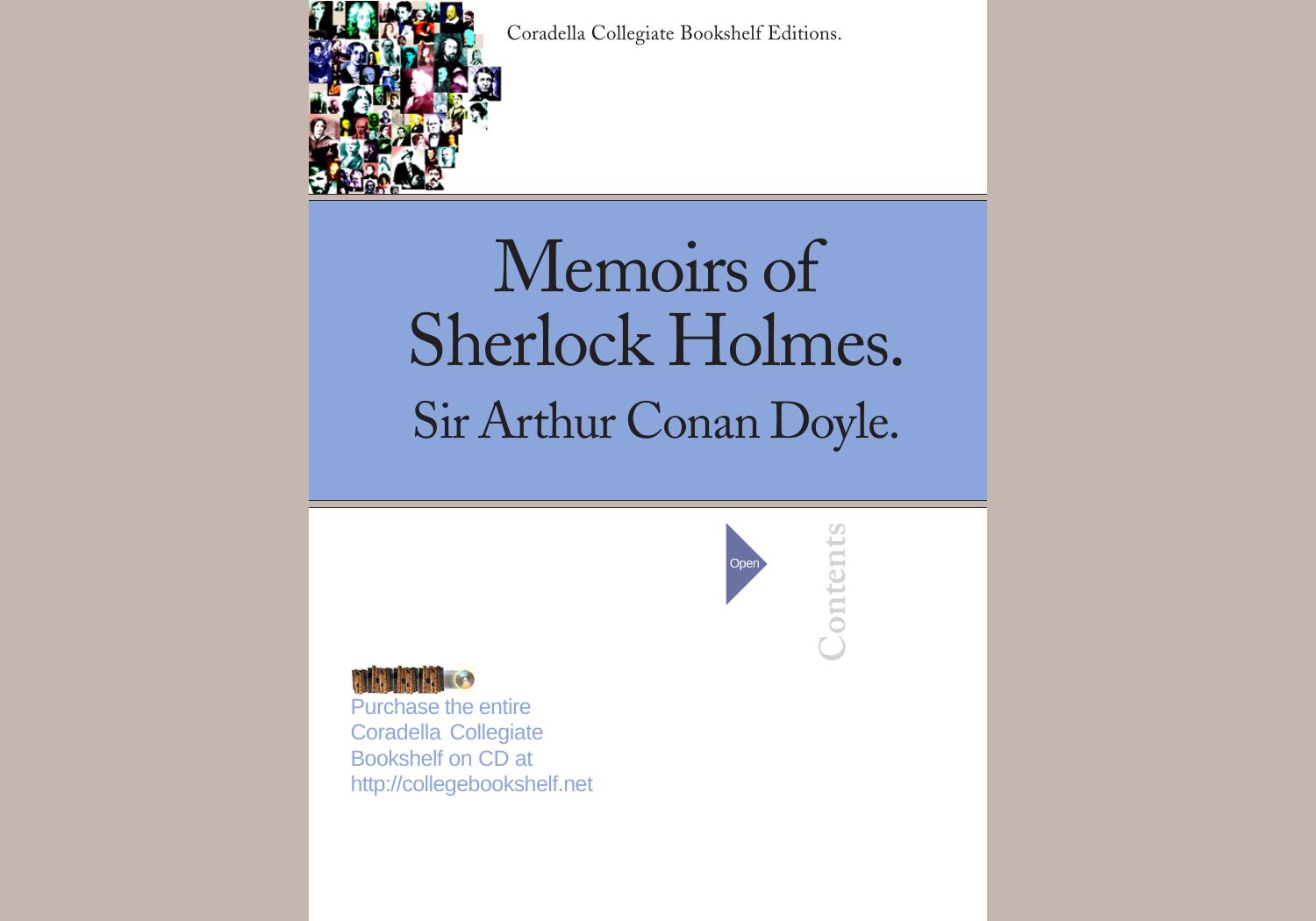 Memoirs of Sherlock Holmes by published by Coradella Collegiate Bookshelf Editions