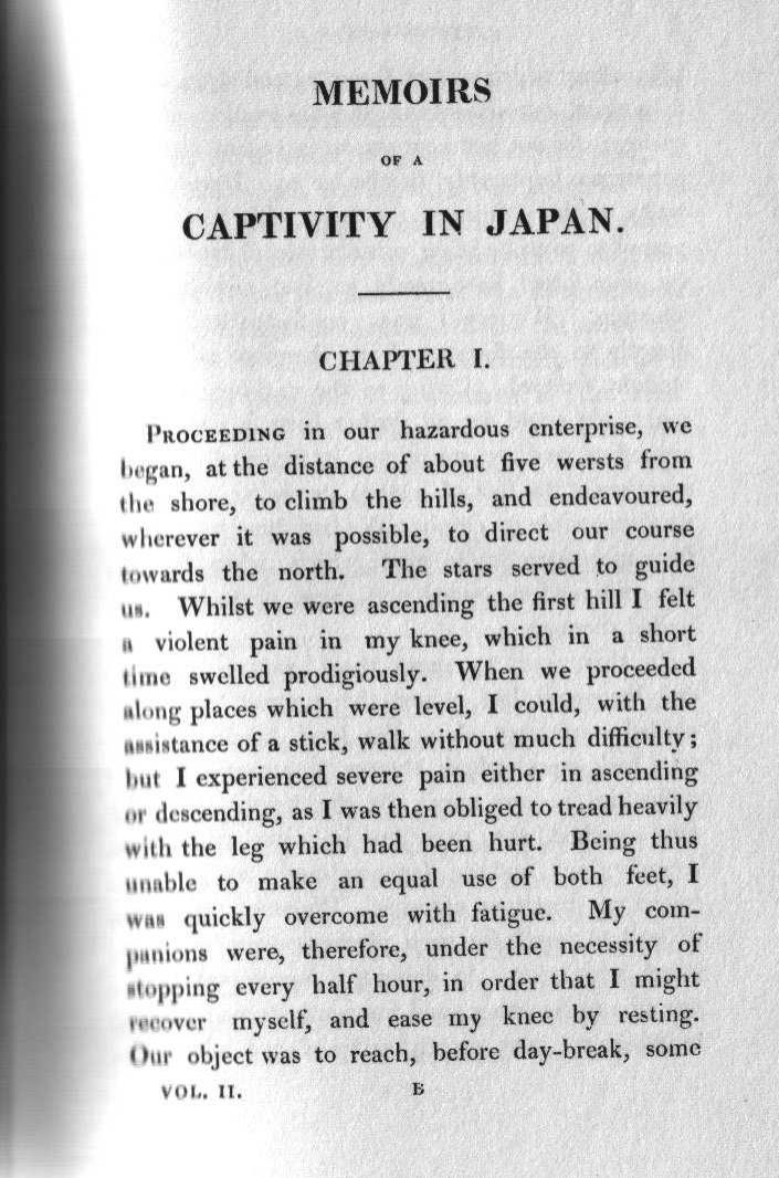 Memoirs of a Captivity in Japan 1811-1813 Vol II by Unknown