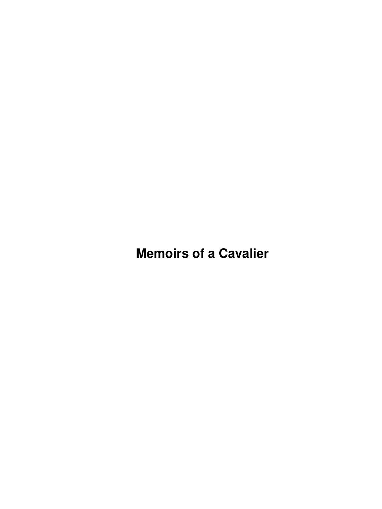 Memoirs of a Cavalier by Unknown