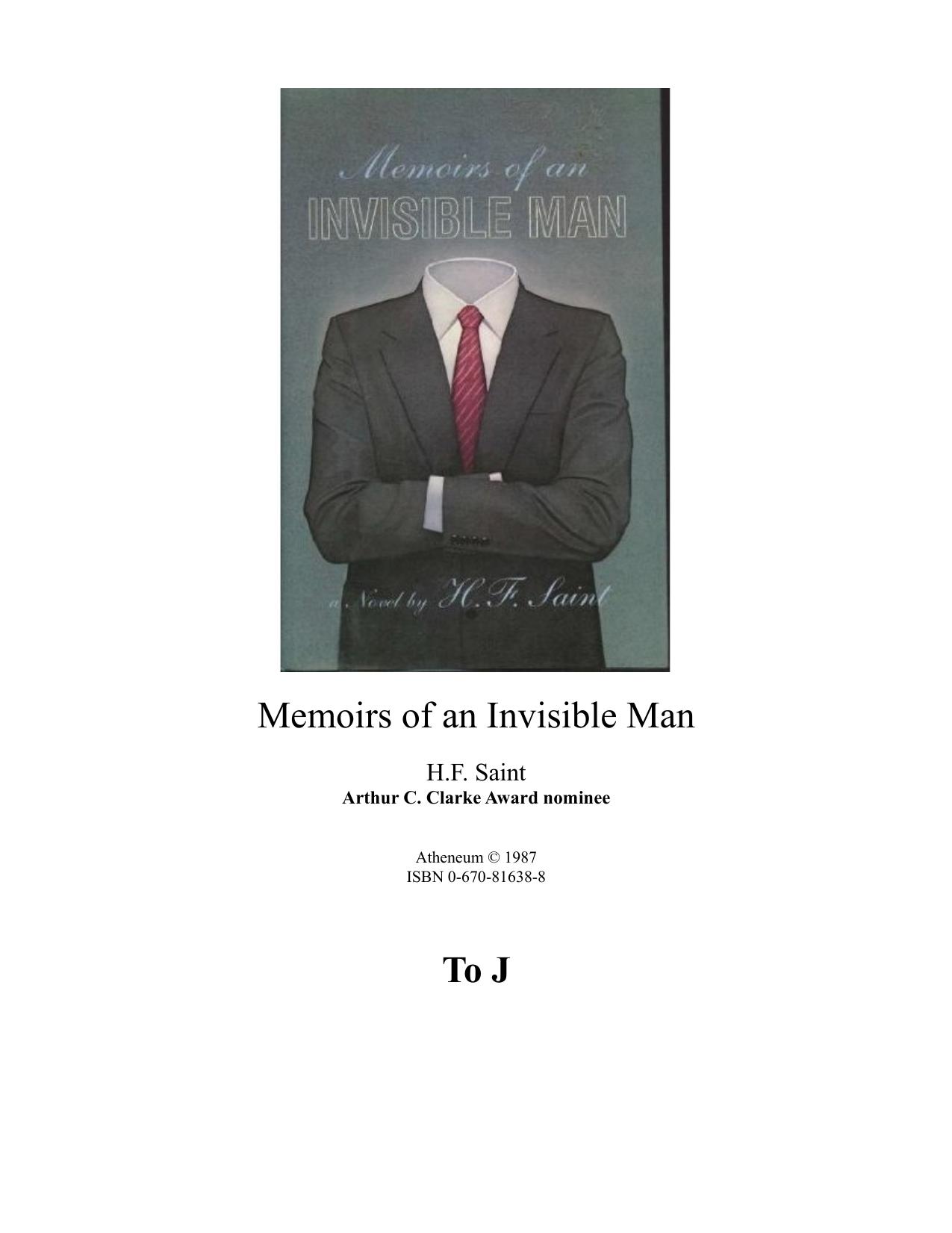 Memoirs of an Invisible Man by H. F. Saint